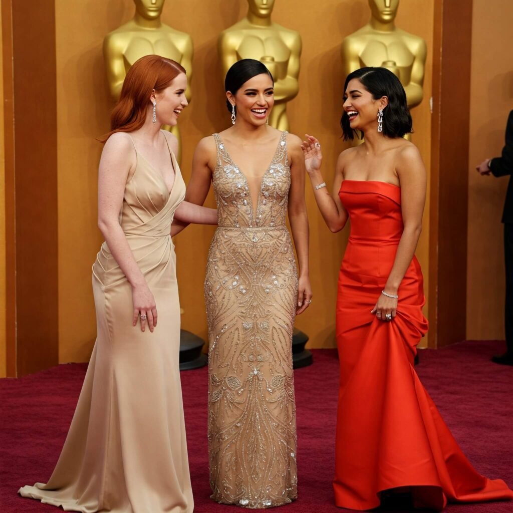 Radiant Smiles at the Oscars: Mikey Madison and Zoe Saldaña