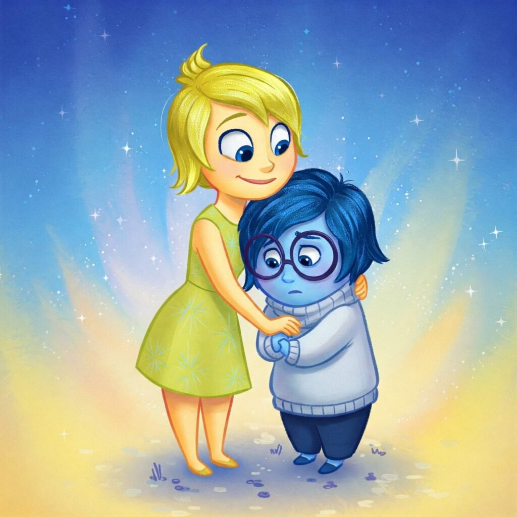 
Joy and Sadness Hug: Inside Out
