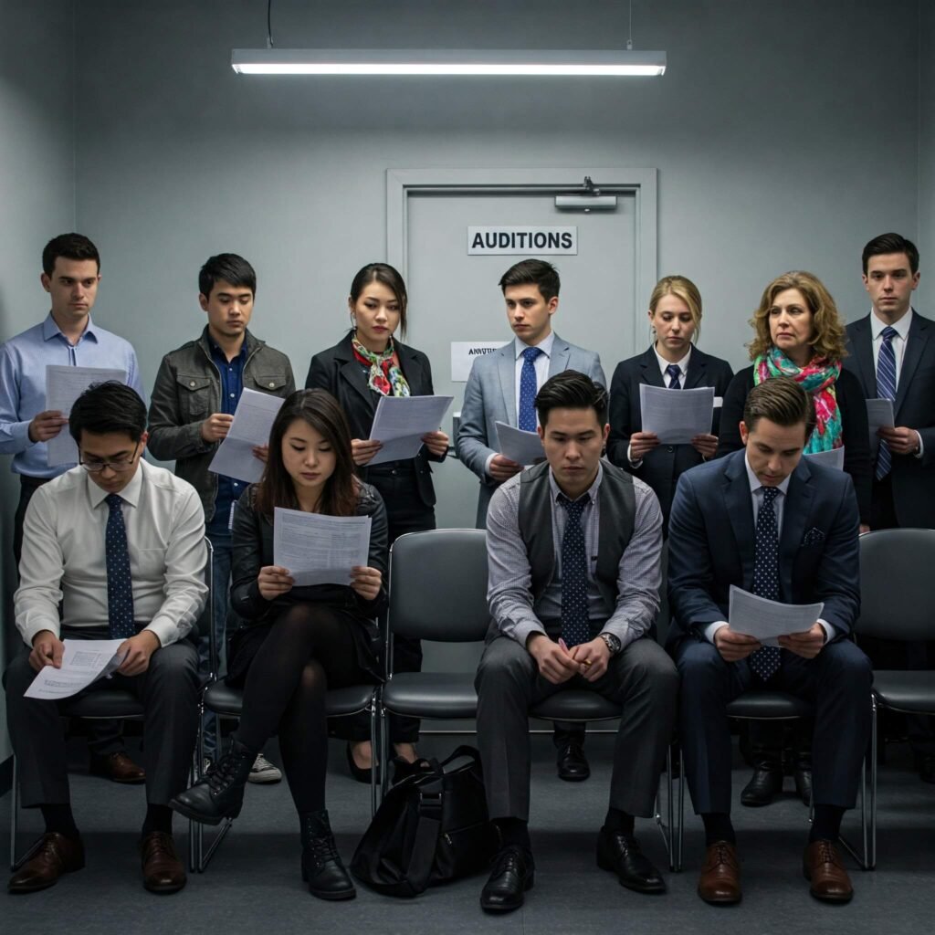 Actors waiting for auditions