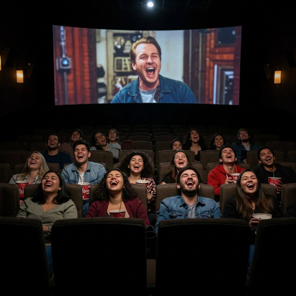 Friends Laughing at Movie