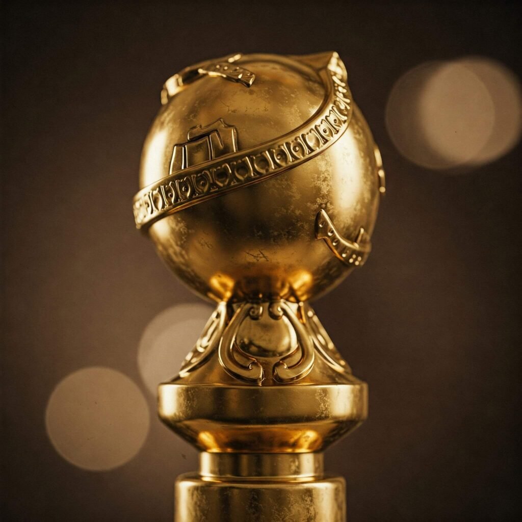 Golden Globe statuette close-up