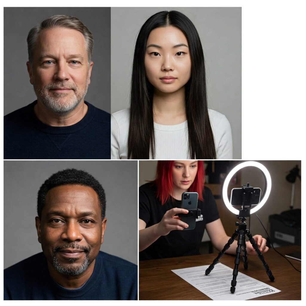 Actor preparing for audition