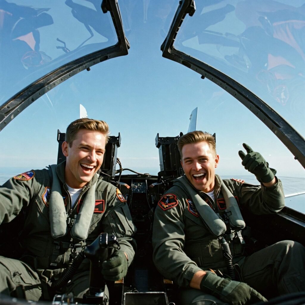 Maverick and Goose in Cockpit