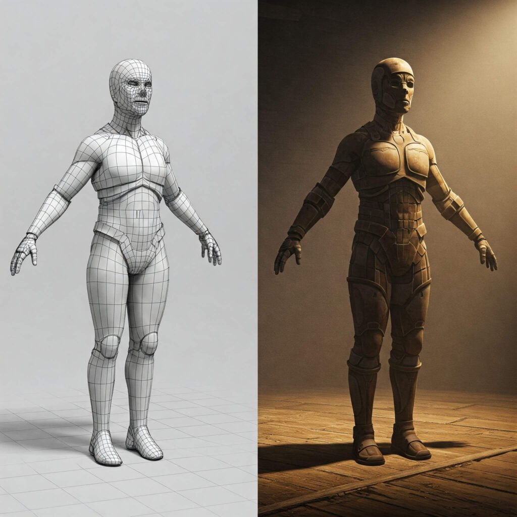 Raw vs Rendered 3D