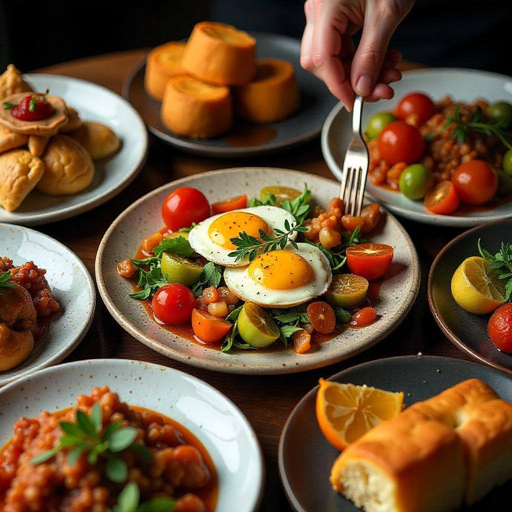 variety of delicious, vibrant food