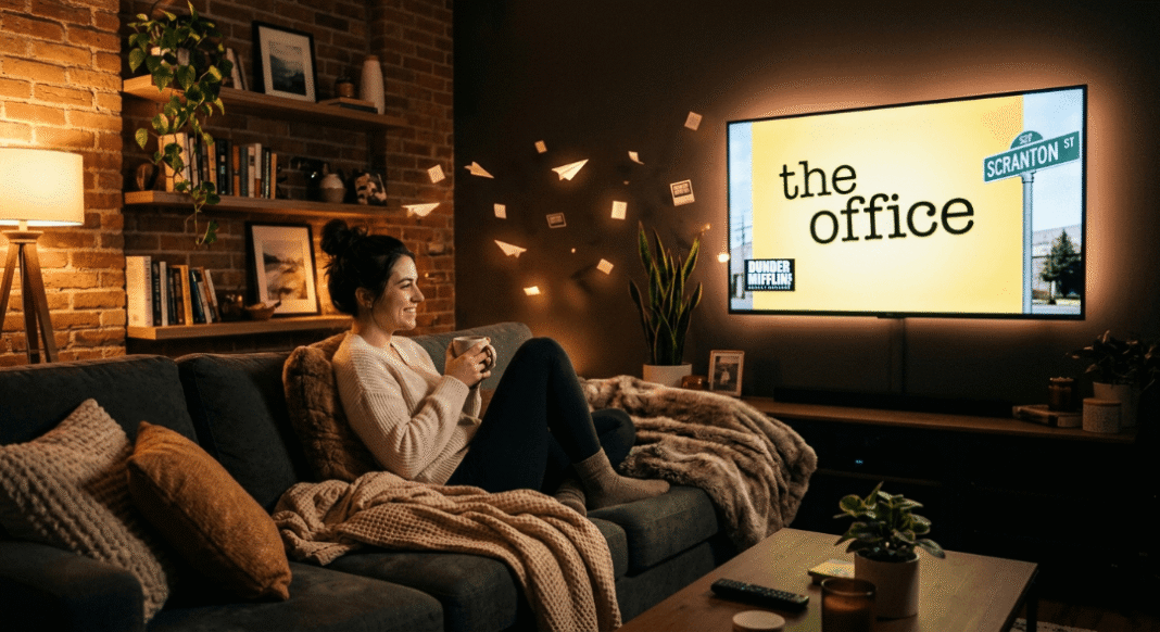 Cozy room, person watching 